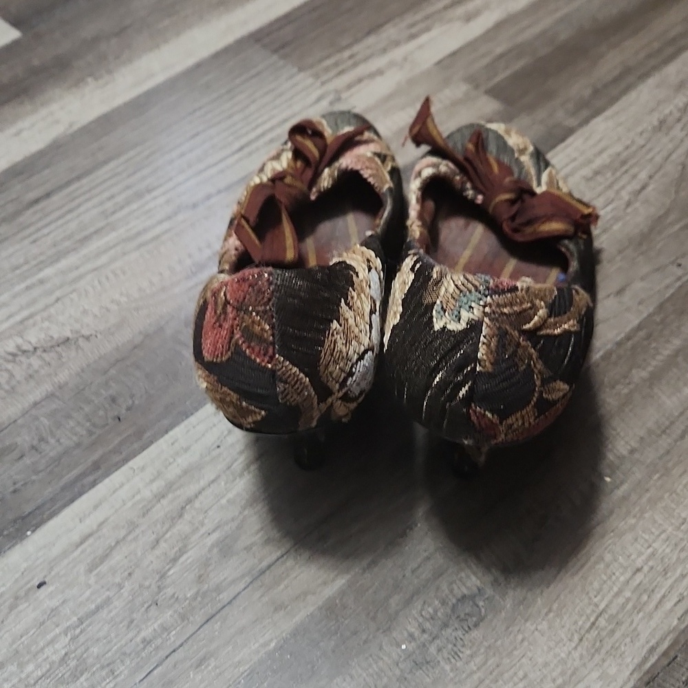 1920s Vintage Look Heels Size 6.5 Bow Has Matching Costume - Picture 4 of 6